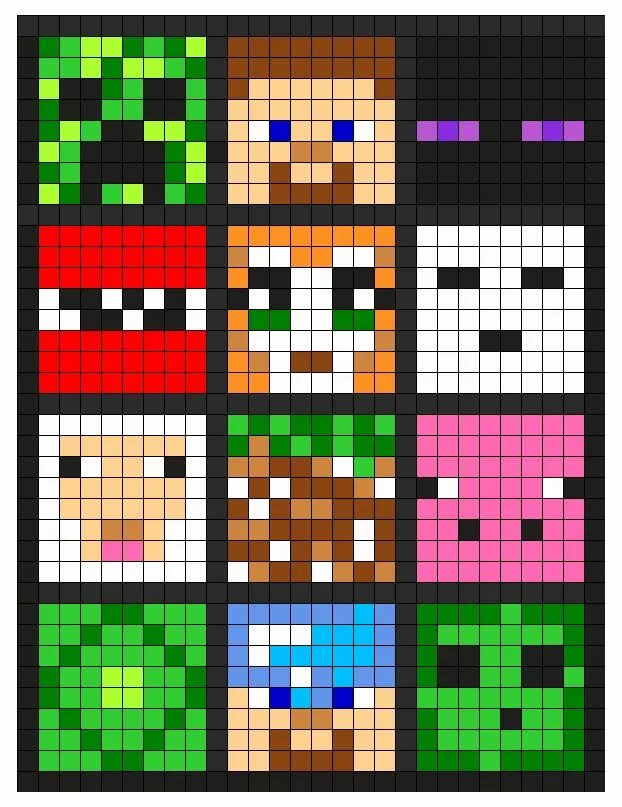 Построить арт в майнкрафт по фото Minecraft Kandi Pattern #minecraft #perler #bead #patterns #minecraftperlerbeadp