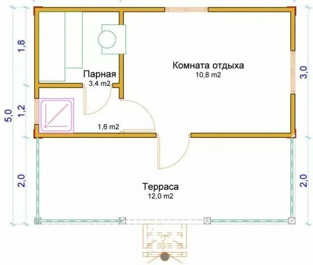 Построить баню чертеж Планировка бани 3х5 м (45 фото): как обустроить внутри мойку и парилку отдельно,