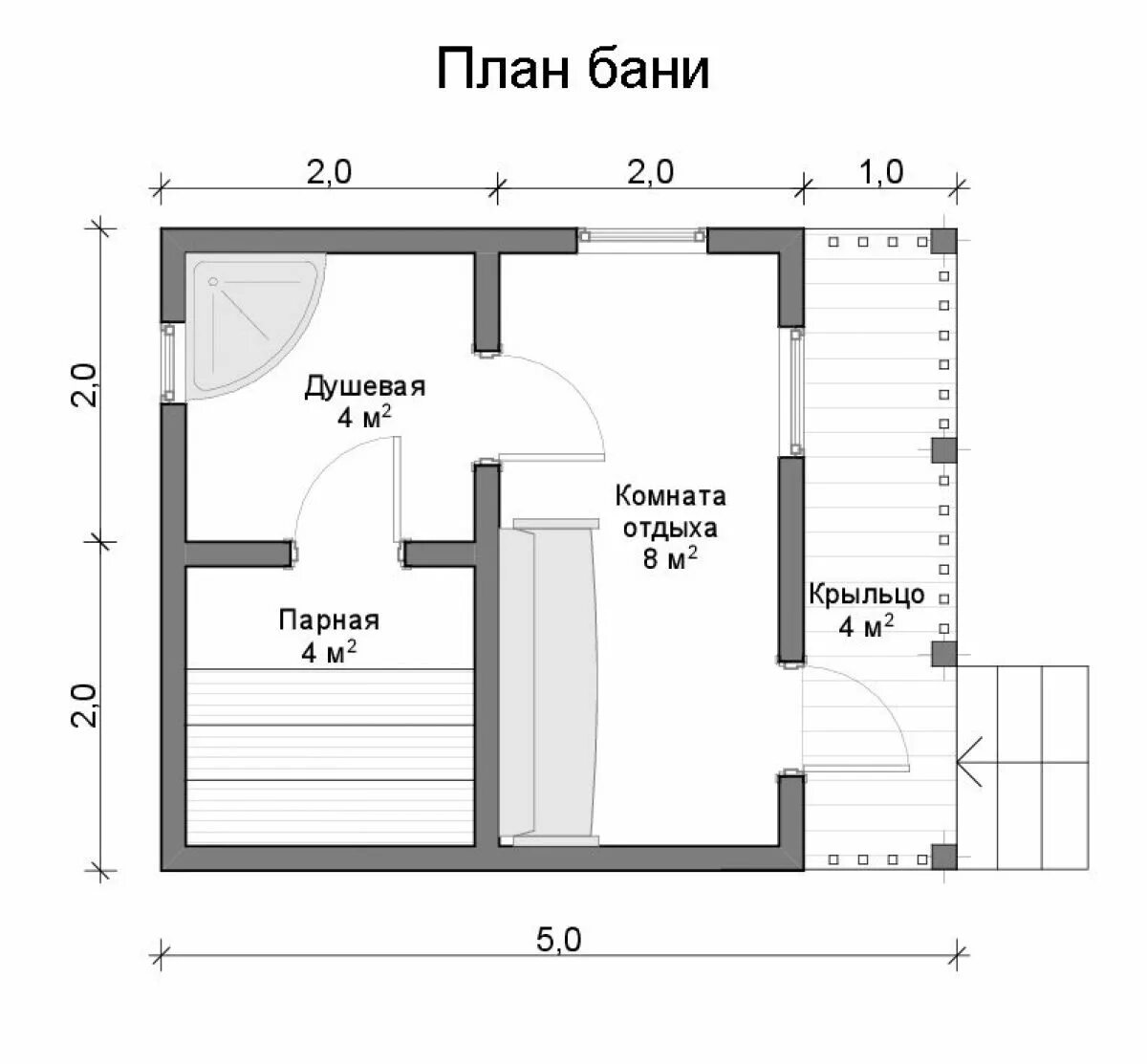 Построить баню своими руками из пеноблоков планировки Проект из бруса 4х5 "Маленькая банька" от 539000 руб, бани из бруса с отделкой -