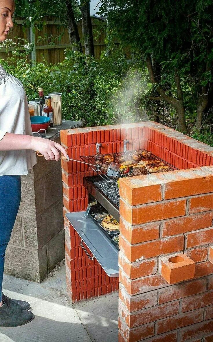 Построить барбекю на даче своими руками Pin on ideas para la casa Brick bbq, Barbecue ideas backyard, Diy backyard