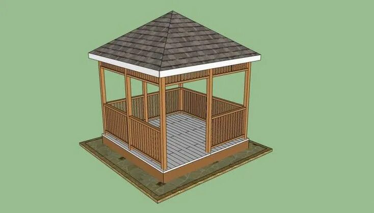 Построить беседку 3 3 своими руками квадратная беседка своими руками Wooden gazebo, Gazebo plans, Wooden gazebo plan