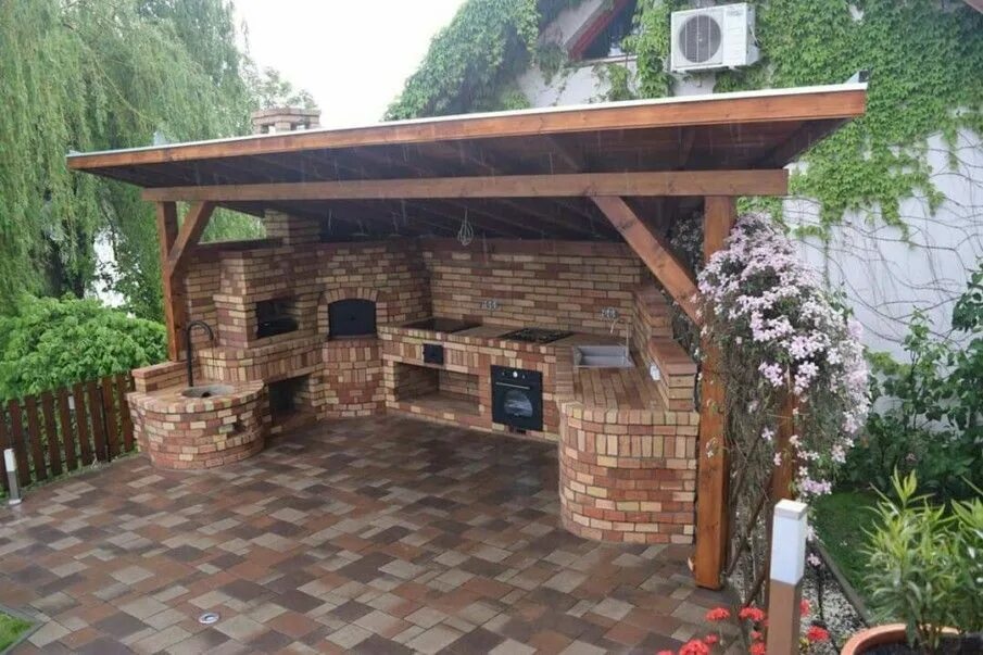 Построить беседку барбекю своими руками 40 Outdoor Kitchen Pergola Ideas for Covered Backyard Designs Backyard patio des