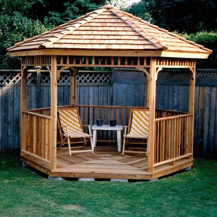 Построить беседку на даче фото Hexagon Gazebo - 8' Tuinhuisje, Pergola, Pergola plannen