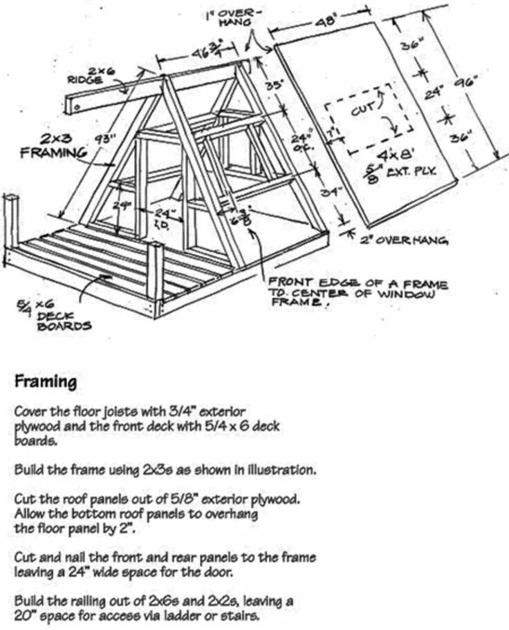 Построить дом своими руками чертежи A-Frame Treehouse Tree house plans, Tree house, Tree house designs