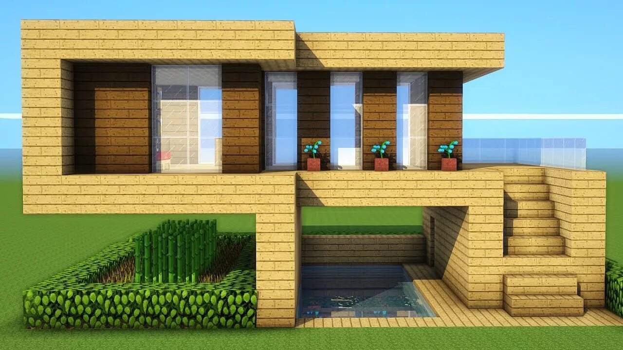 Построить дом в майнкрафте по схеме Modern Minecraft Wood House Easy on Sale www.arfd.am