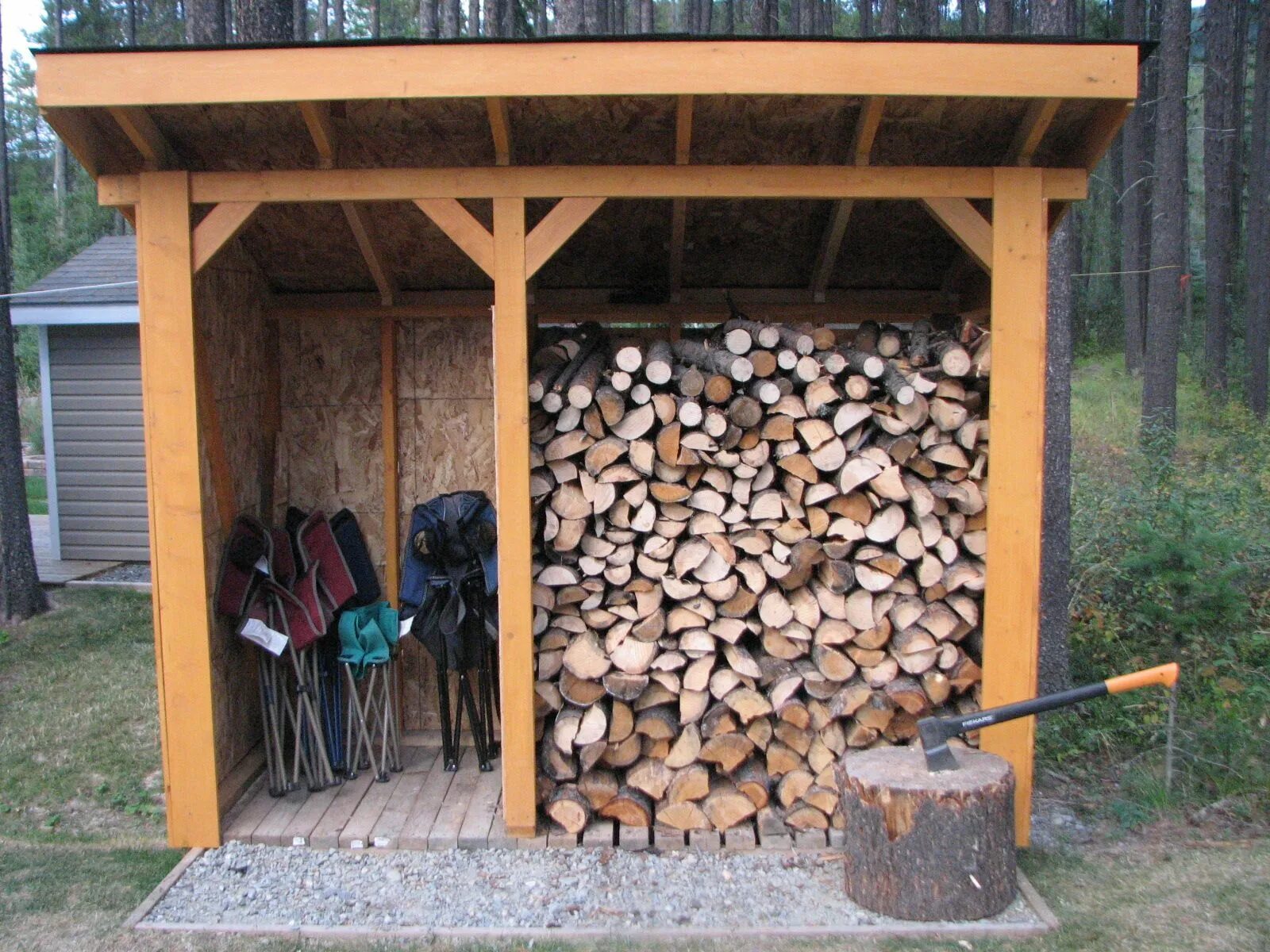 Построить дровник своими руками на даче Pin by SCRISU DANIELA on Amenajeri Firewood shed, Wood shed plans, Firewood