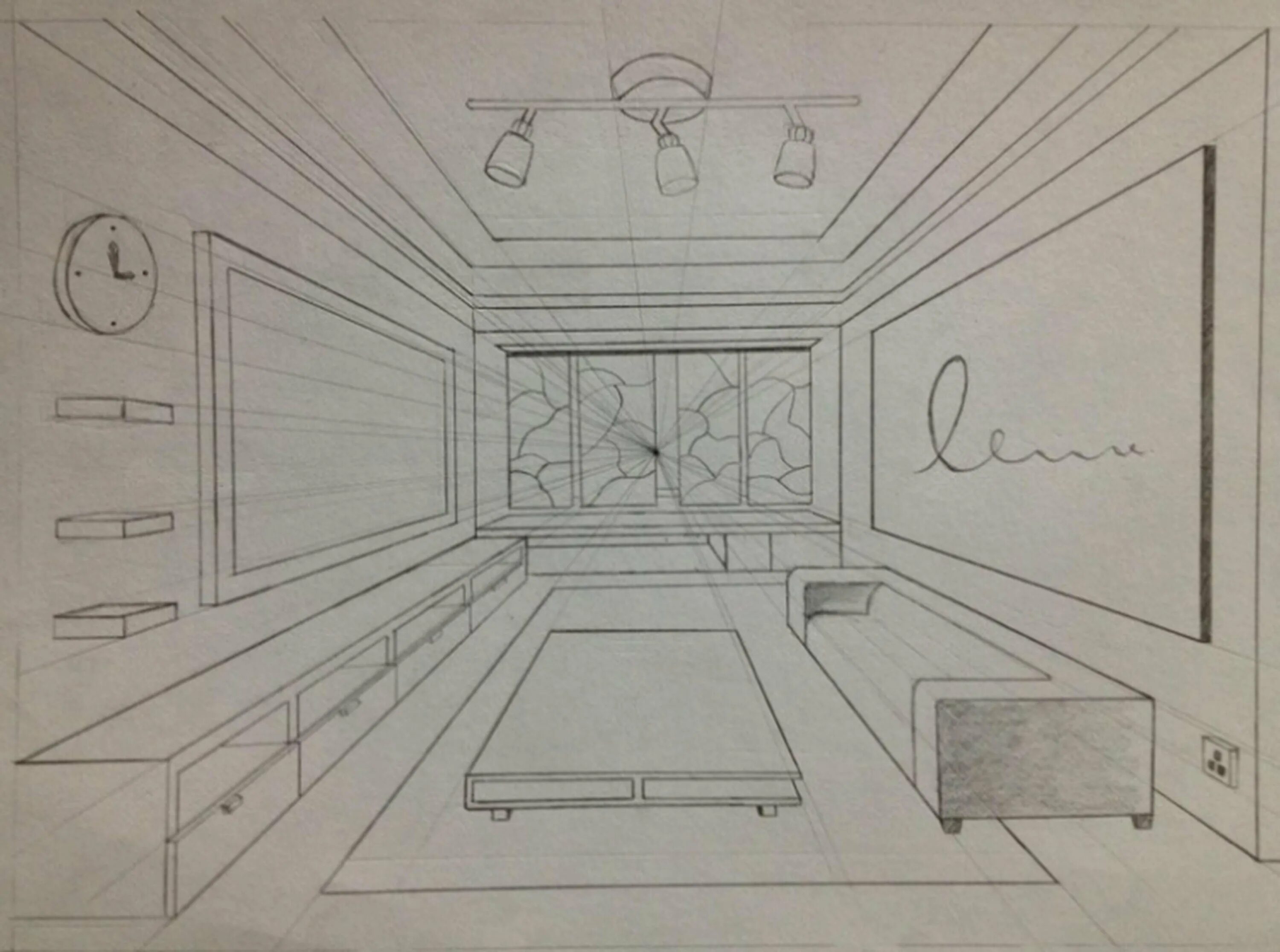 Построить интерьер комнаты Linear perspective room - 66 photo