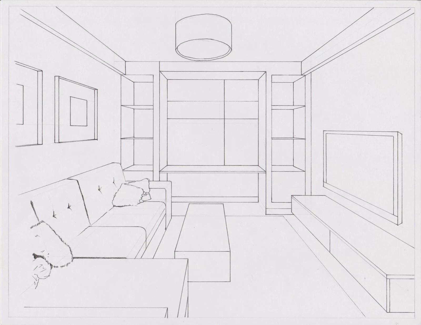 Построить интерьер комнаты Imagen relacionada Interior design sketches, Interior sketch, Drawing interior