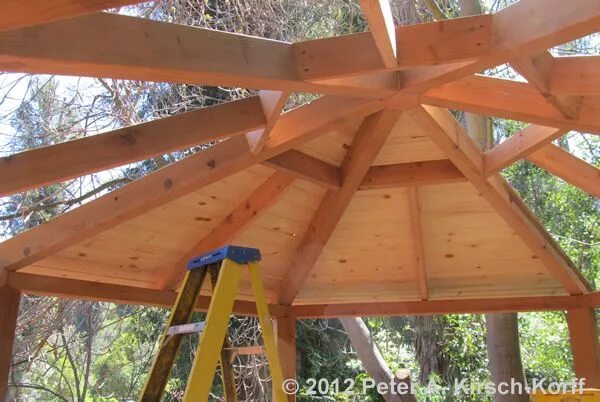 Построить крышу беседки своими руками Large Wooden Hexagonal Outdoor Dining & Entertaining Gazebo - Tarzana, CA Gazebo