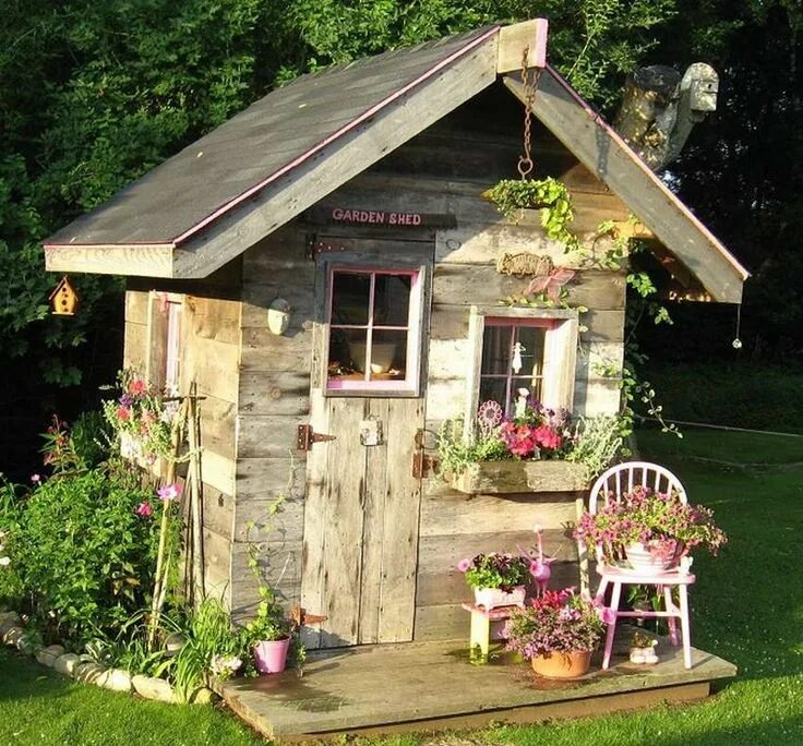 Построить небольшую дачу своими руками Самые маленькие домики 157 фото Garden shed, Cottage garden, Garden styles