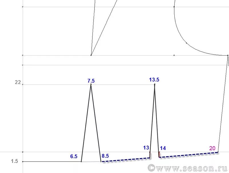 Построить выкройку бесплатно Построение выкройки основы лифа мерником (часть 2)