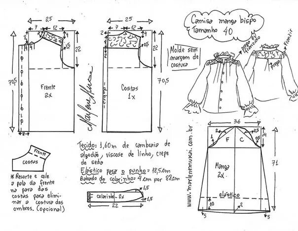 Построить выкройку блузки с рукавом Выкройки, шитье, моделирование одежды Выкройки, Рукав, Шитье