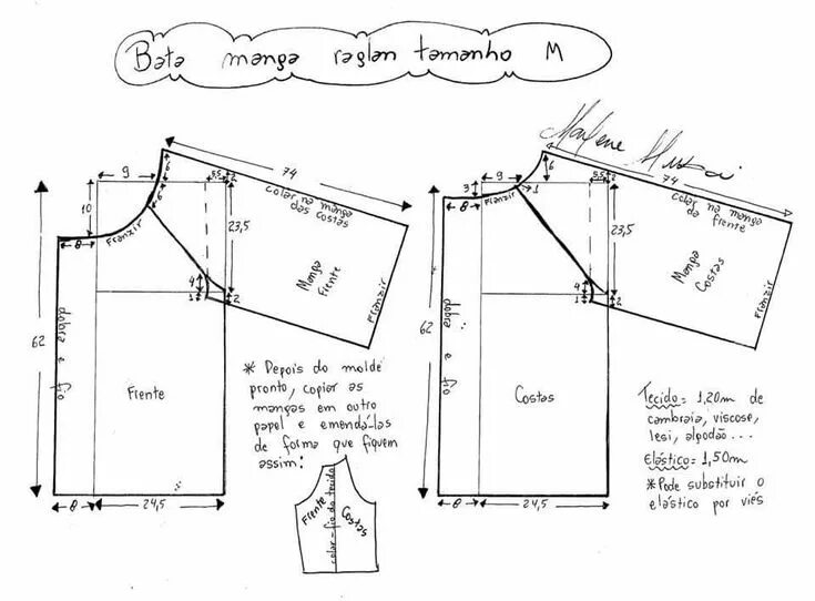 Построить выкройку блузки с рукавом Пин на доске patrones de costura Выкройки, Платье швейные шаблоны, Шитье