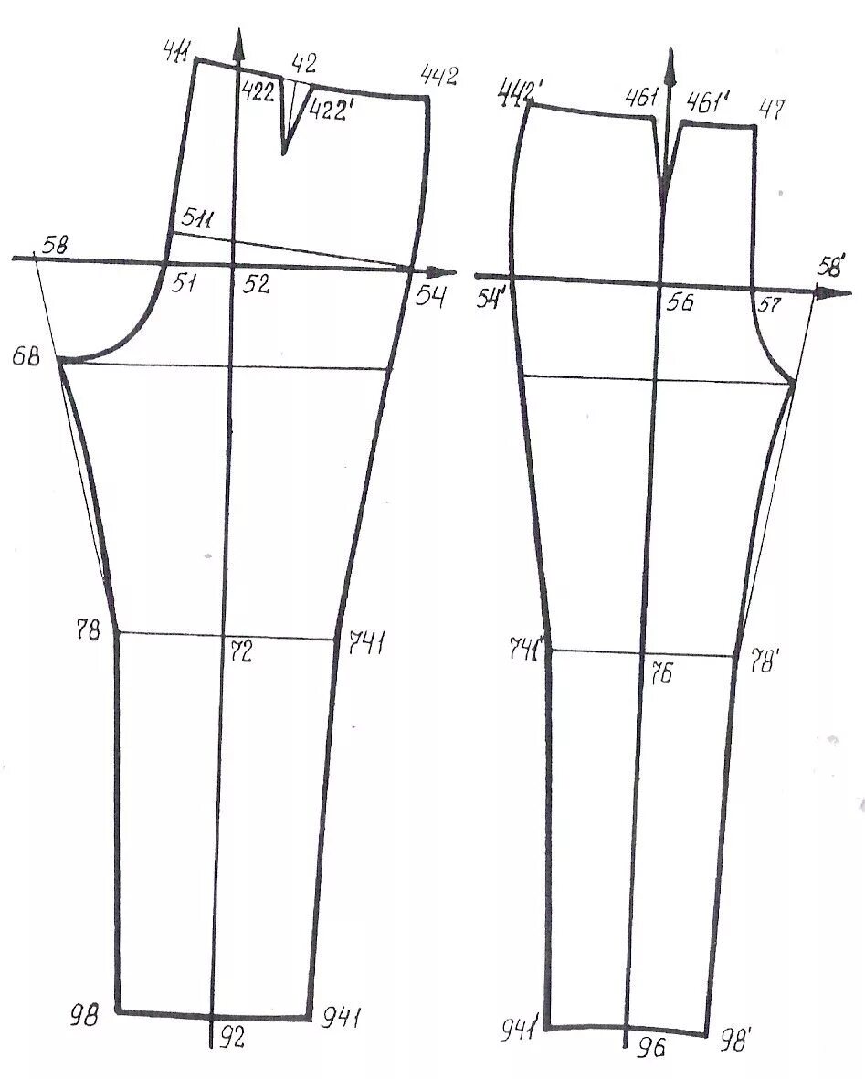 Построить выкройку брюк женских классических сканирование0004 Выкройка бюстгальтера, Выкройки, Пошив модной одежды
