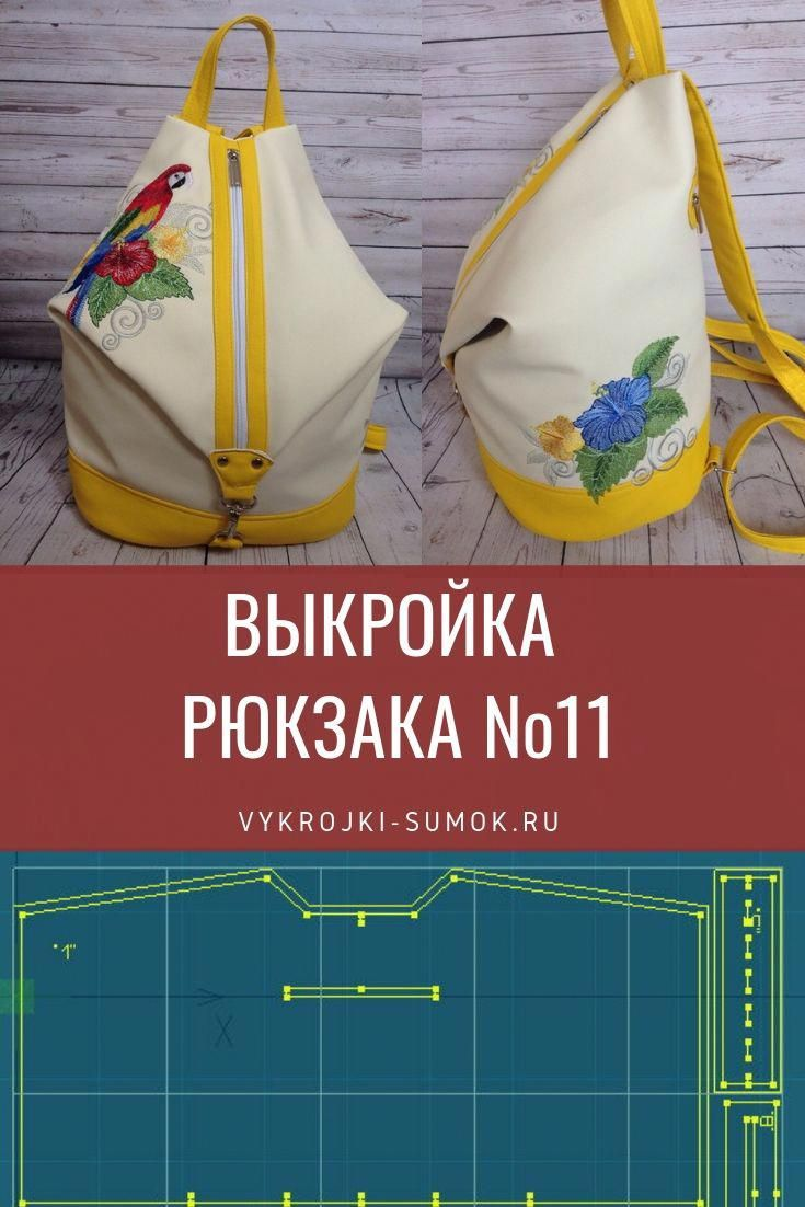 Построить выкройку и сшить сумку рюкзак Best 10 Выкройка городского модного и удобного рюкзака - SkillOfKing.Com Diy lea