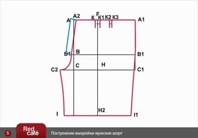 Построить выкройку мужских шорт на резинке Книги по шитью Мужские шорты