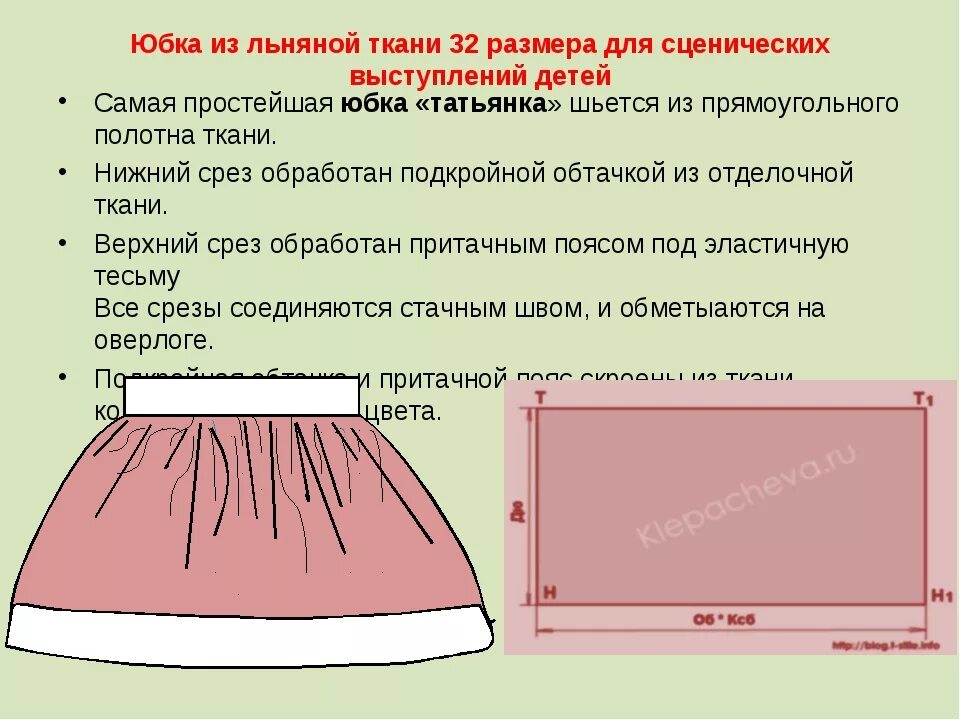 Построить выкройку юбки на резинке Проект юбка татьянка