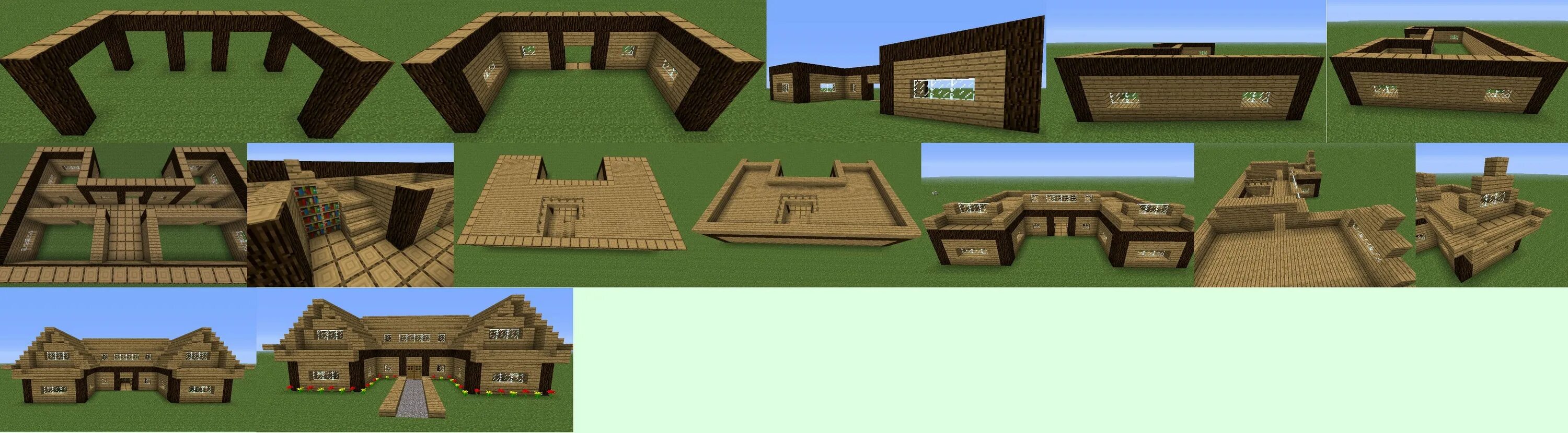 Постройка дома схема фото How to Build a Farm House in Minecraft - Game Guide