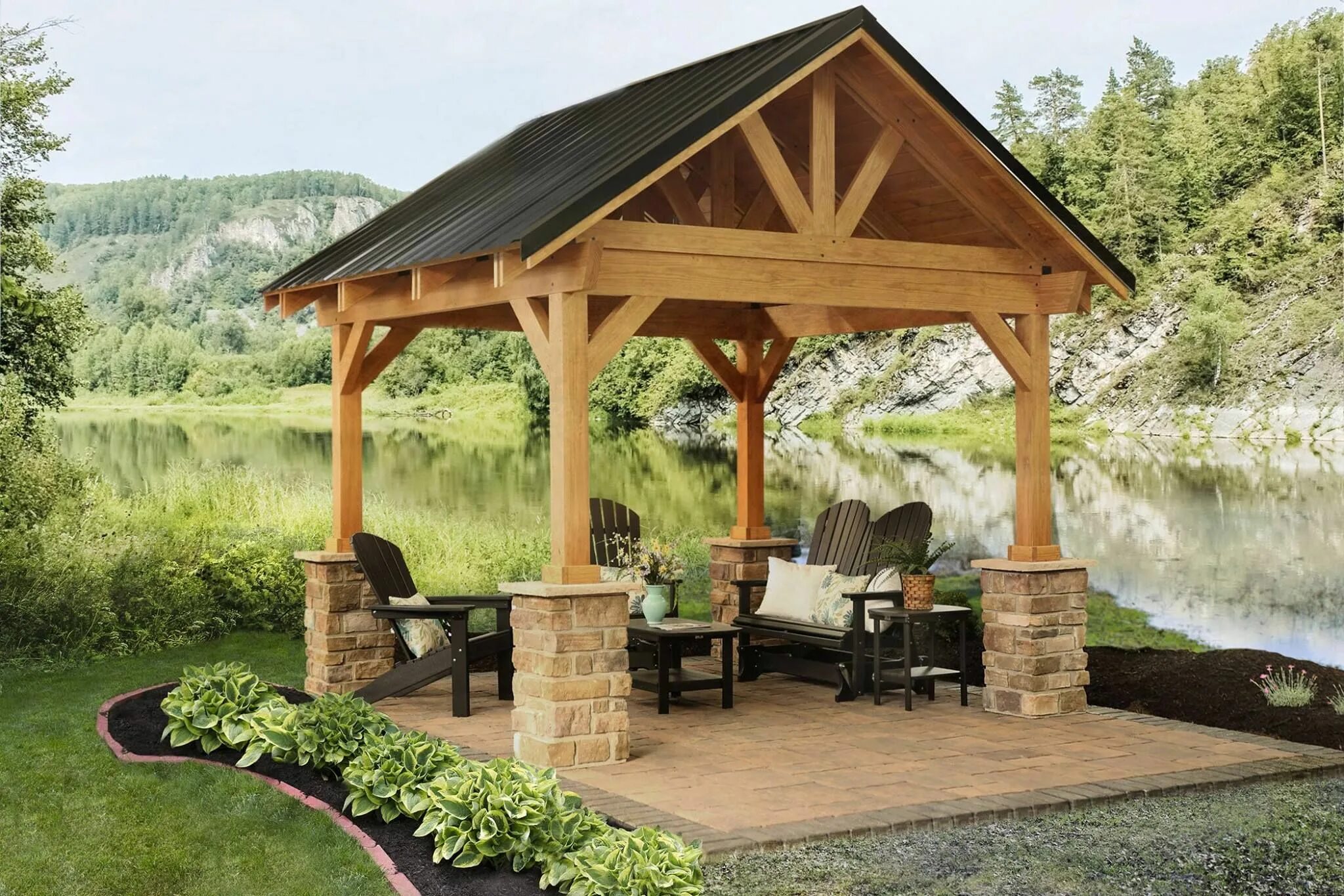 Постройки беседок фото Berlin Gardens Breckenridge Wood Pavilion Gazebo pergola, Pergola, Gazebo