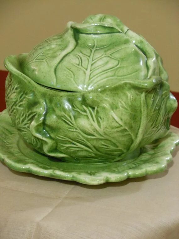 Посуда капуста фото Holland Mold Cabbage Bowl With Lid and Plate Etsy Cabbage, Bowl, Lidded