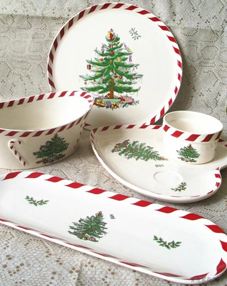 Посуда с новогодним декором Spode ceramic plate bowl fruit plate christmas series cutlery decoration gift-in