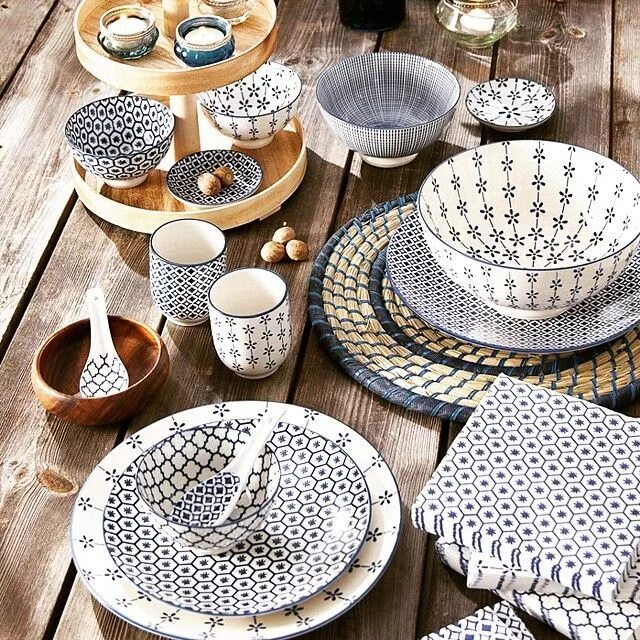 Посуда стиль лофт купить Xenos on Instagram: "Nieuw servies: mediterranean blue! Geeft de eettafel een no