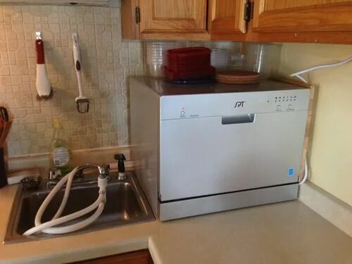 Посудомоечная без подключения к водопроводу купить SPT SD-2201S Countertop Dishwasher, Silver Countertop dishwasher, Countertops, B