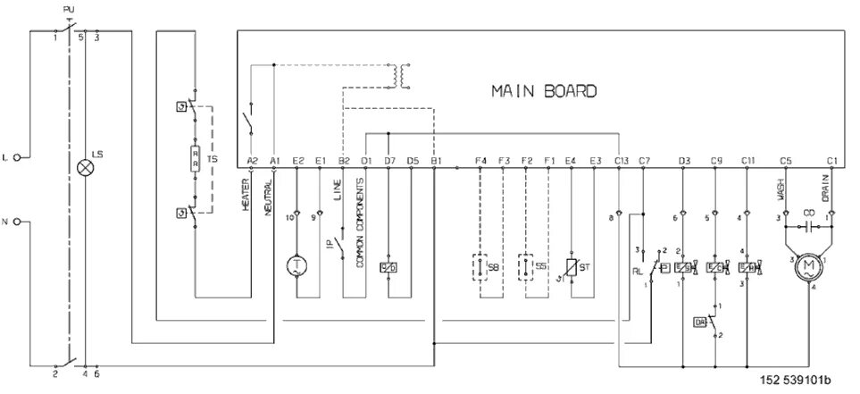 Посудомоечная машина схема электрическая принципиальная Ремонт посудомоечных машин Zanussi