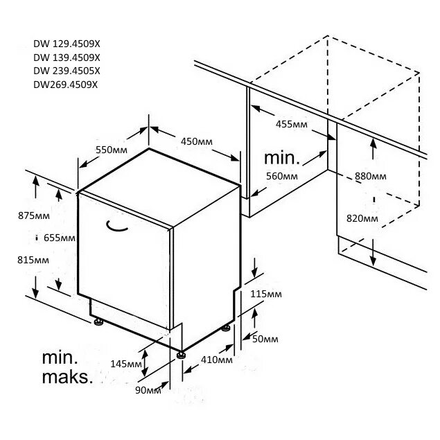 Посудомоечная машина встраиваемая схема установки Встраиваемая посудомоечная машина Zigmund & Shtain DW 129.4509 X - купить с дост