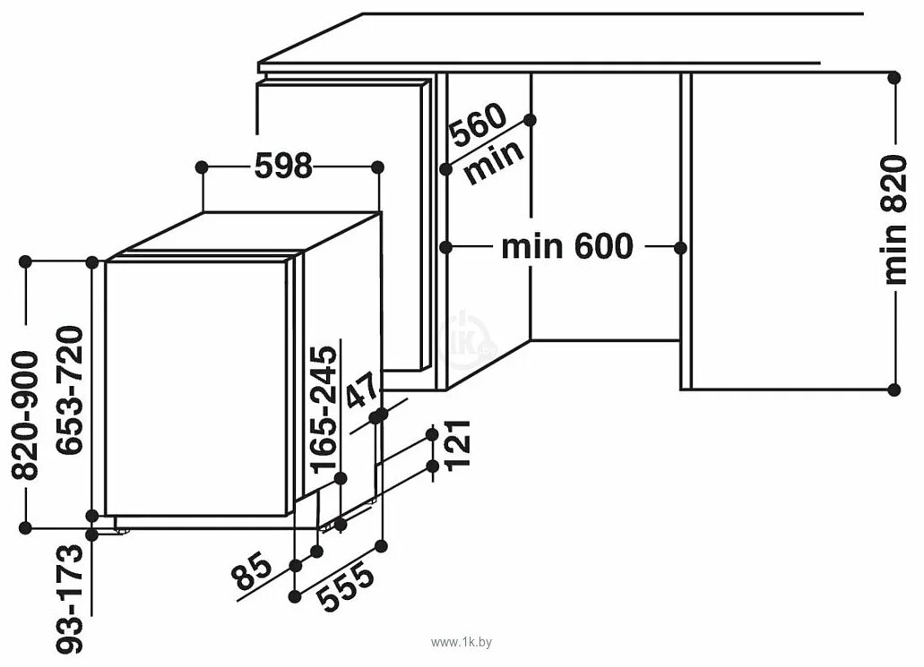 Посудомоечная машина встраиваемая схема установки Whirlpool WIC 3C26 N UK посудомоечная машина купить в Минске, цены