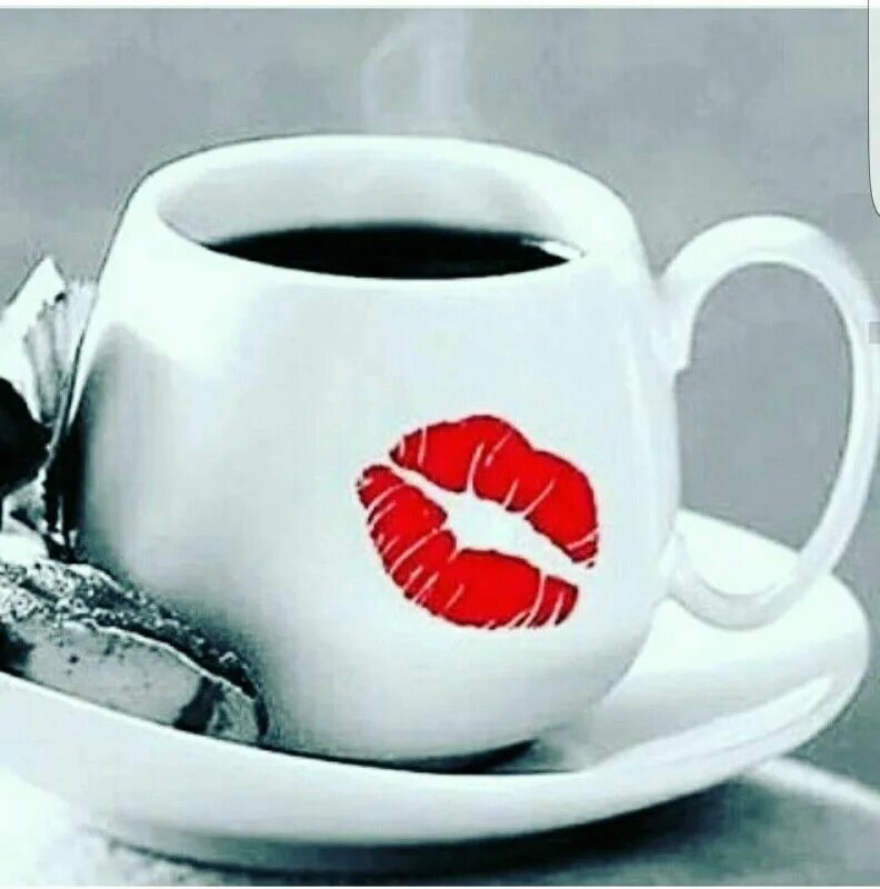 Поцелуй картинки красивые доброе утро мужчине Cute Good Morning Coffee Cup with Red Lipstick