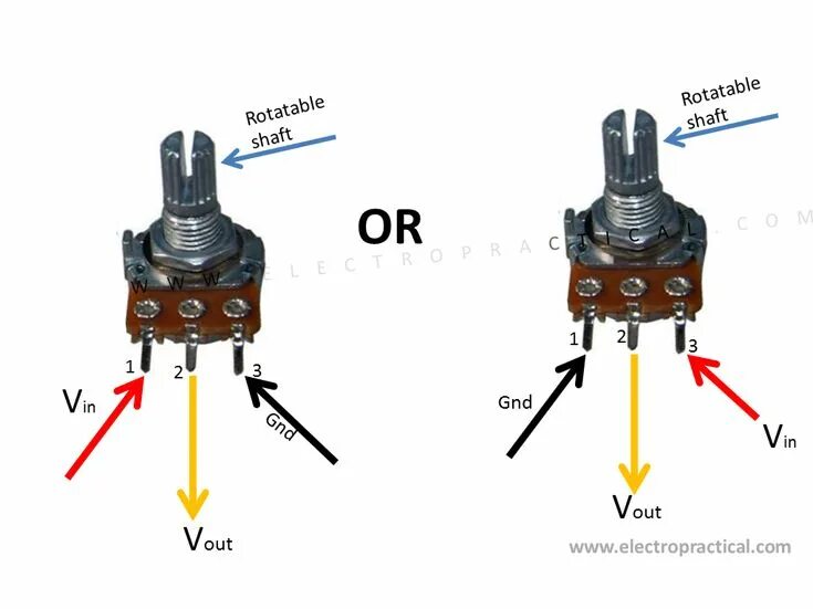 Потенциометр с выключателем схема подключения linear potentiometer wiring