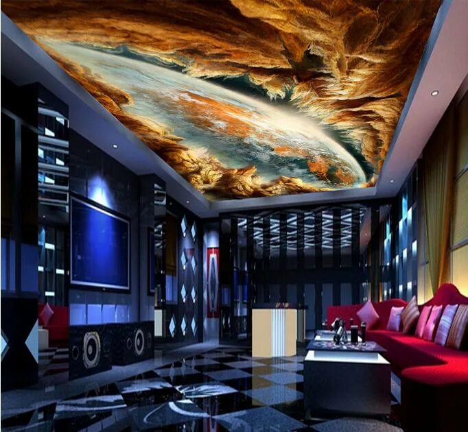 Потолки 3 д фото 3D photo wallpaper customized 3d ceiling wallpaper murals 3 d earth dream zenith