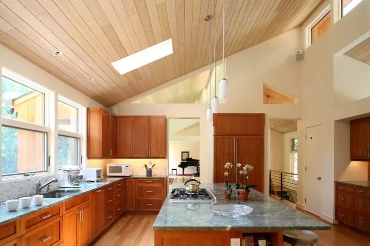 Потолки для дачи варианты и фото Stupendous Vaulted Ceiling Lights Ideas in Kitchen Modern design ideas with brea