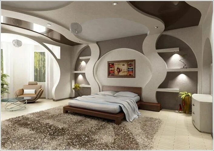 Потолки из гипсокартона фото дизайн интерьера 10 Futuristic Bedrooms That Will Make You Say Wow - Architecture & Design Дизайн