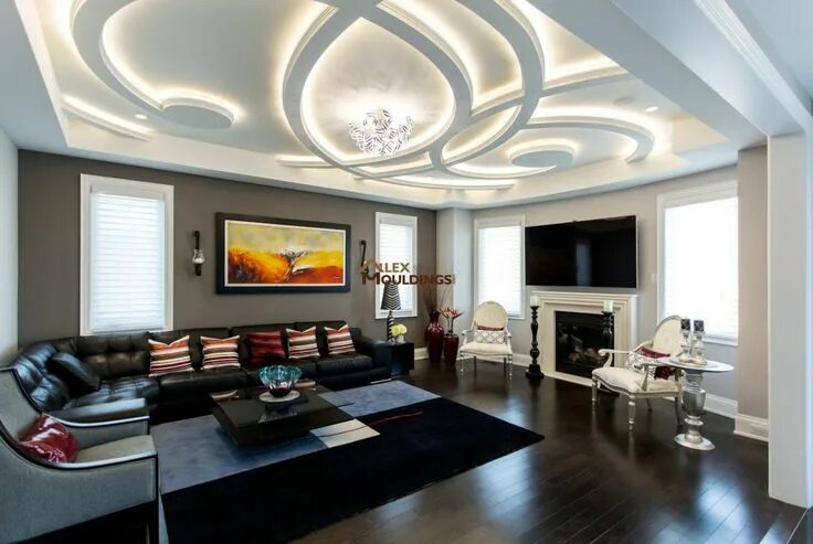 Потолки из гипсокартона фото дизайн интерьера 151 Special COFFERED WAFFLE CEILINGS Making Homes Look Richer False ceiling desi