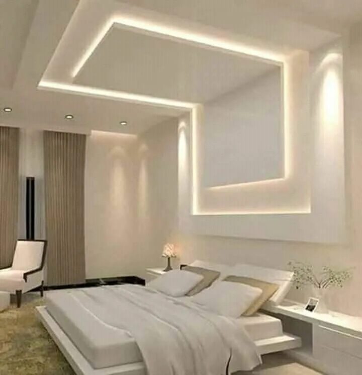 Потолки из гипсокартона фото дизайн интерьера #Mobiliteto Ceiling design bedroom, Simple false ceiling design, Bedroom false c