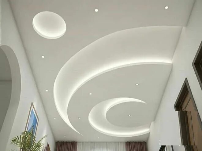 Потолки из гипсокартона фото в стиле 10 Simple & Modern Round Ceiling Designs With Pictures False ceiling design, Cei