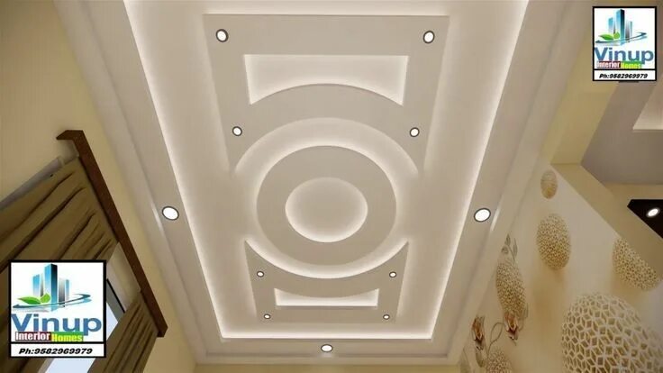 Потолки из гипсокартона фото в стиле Modern Art Decorated Ceiling Design for Living Room