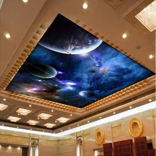 Потолки космос фото Custom 3d Space Wallpaper Star Planet Universe Space Planet 3d Wall Mural Wallpa