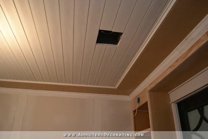 Потолки мдф фото My Finished Music Room Ceiling (Painted Wood Plank Ceiling)