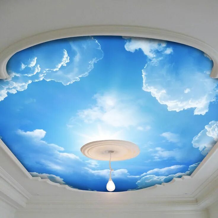 Потолки облака фото Aliexpress.com : Buy Blue Sky and white cloud Photo wallpaper Silk Wall Mural si