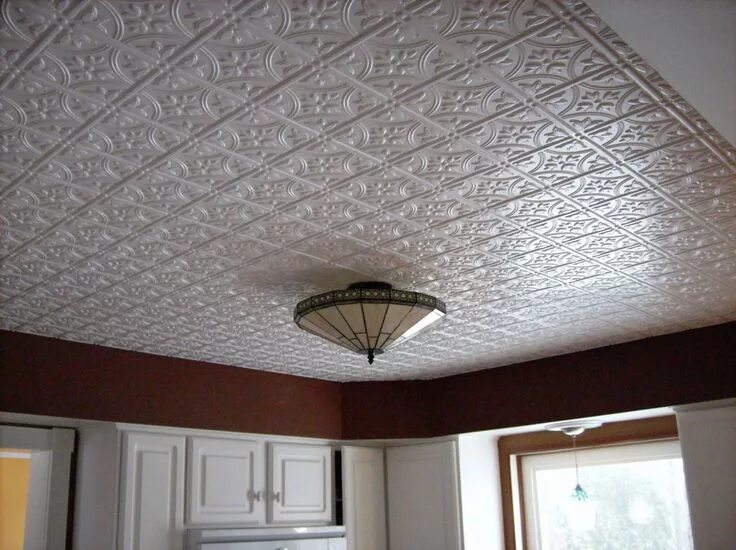 Потолки пенопласт фото Styrene "Tin" Ceiling - DoItYourself.com Community Forums Faux tin ceiling, Vint