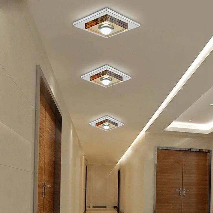 Потолки с квадратными светильниками фото Led Ceiling Lights For Hallways Ceiling lights, Hallway ceiling lights, Crystal 