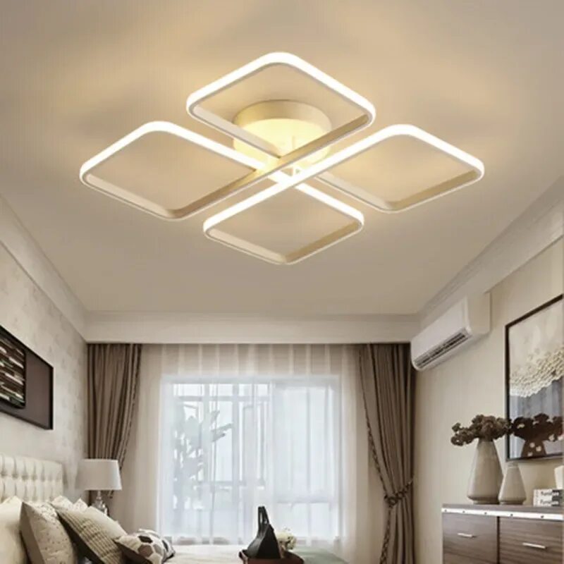 Потолки с квадратными светильниками фото led ceiling lamp bedroom simple modern creative personality room lights warm rom