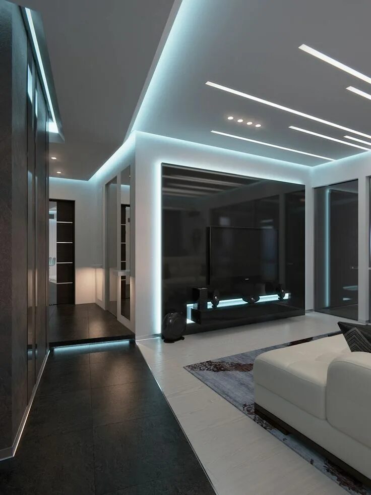 Потолки со световыми линиями фото гостиные Pinterest Ceiling design, Ceiling design modern, False ceiling design