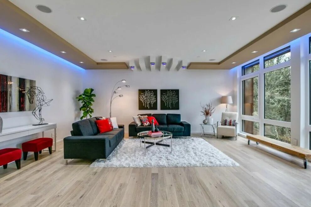 Потолки в комнате фото в квартире Living Room LED Lighting - Модернизм - Гостиная - Сиэтл - от эксперта Solid Apol