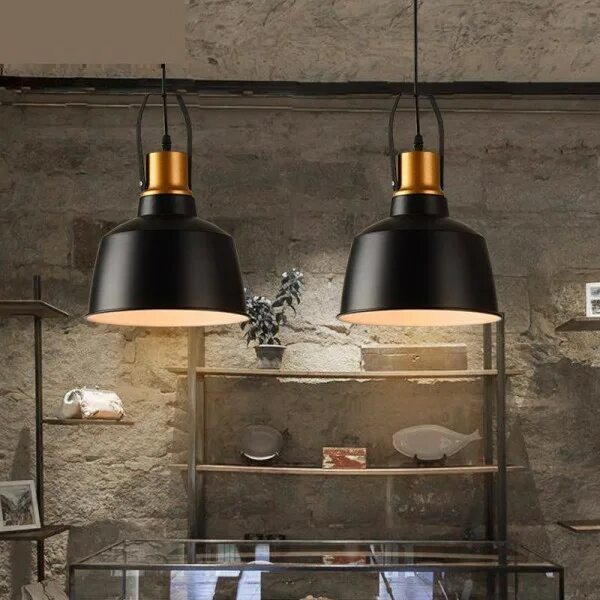 Потолочная лампа в стиле лофт Luxury warehouse 1 pcs Black iron pendant lights for Cafe Pizza shop Bar E27 met