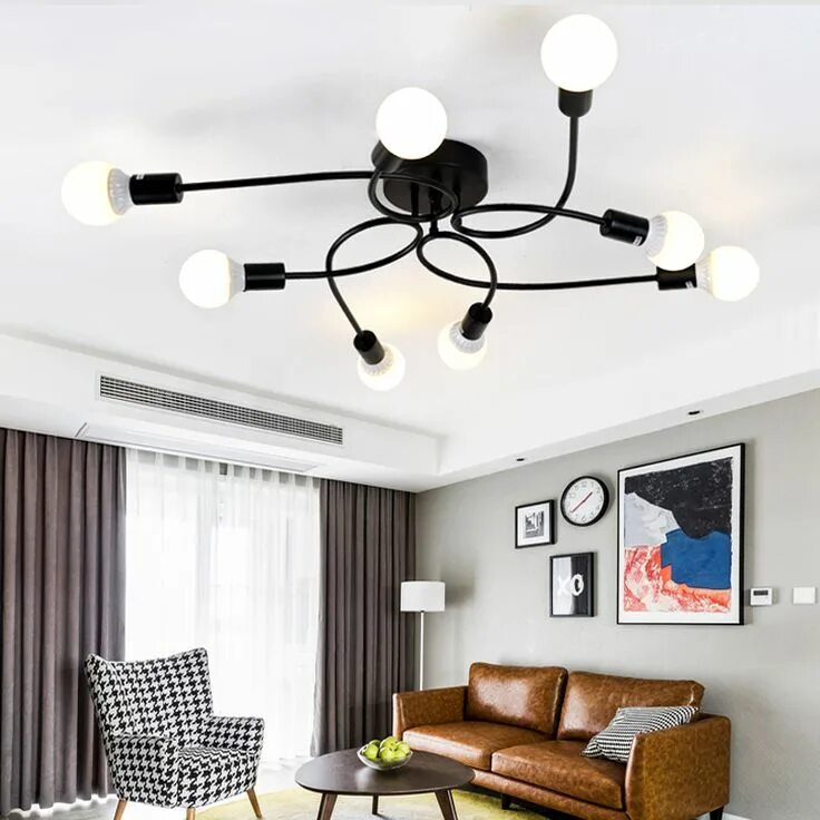 Потолочная люстра интерьер A1 The living room ceiling lamp of modern creative personality study simple iron