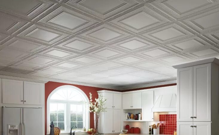 Потолочная плитка фото Tin ceiling R&D White tin ceiling, Ceiling design, Home ceiling